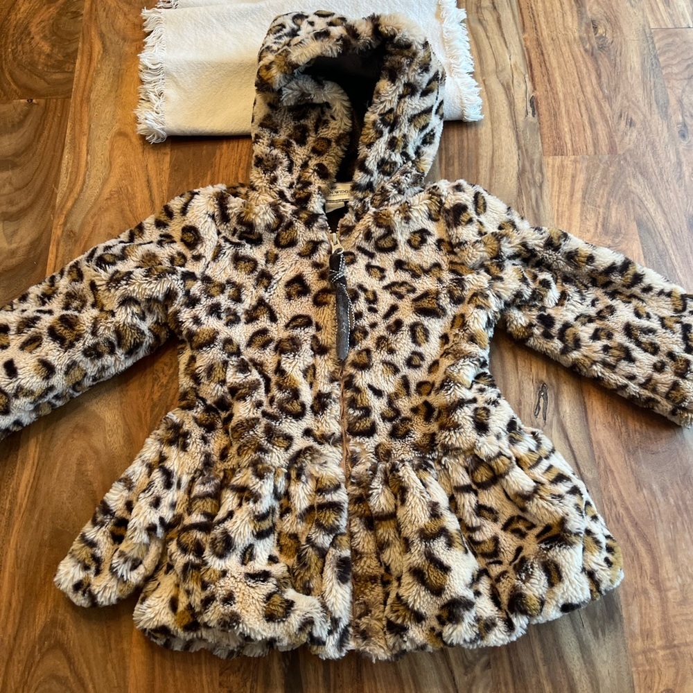 LEOPARD ANIMAL PRINT SHERPA JACKET SIZE 3T